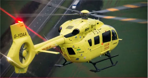 Placeholder, close-up Image of a YAA helicopter flying