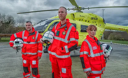 Crew in front of the YAA Helicopter 2