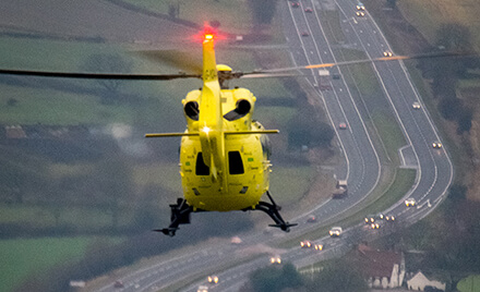 Yorkshire helicopter over motorway