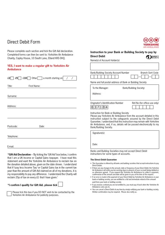 direct debit form