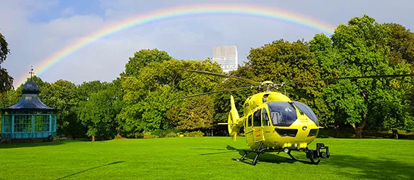 rainbow and helicopter