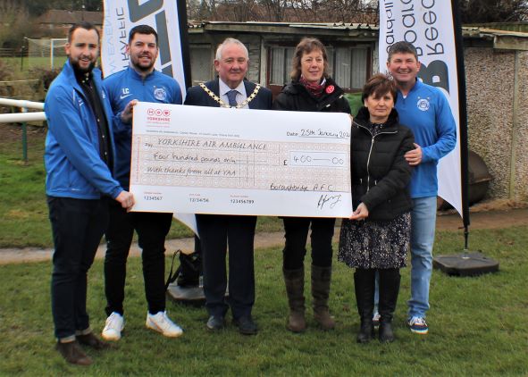 Boroughbridge Football Club raise £400 for YAA in memory of Tony Allen