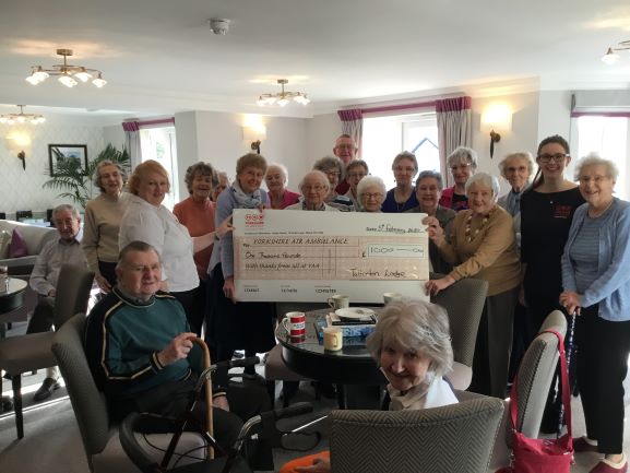 Residents of Tatterton Lodge Wetherby raise £1,000 for YAA