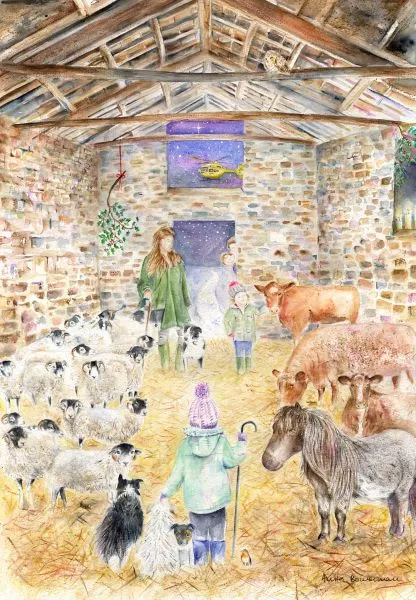 Yorkshire Shepherdess Christmas Card