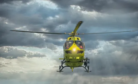 Image of Yorkshire Air Ambulance helicopter in flight