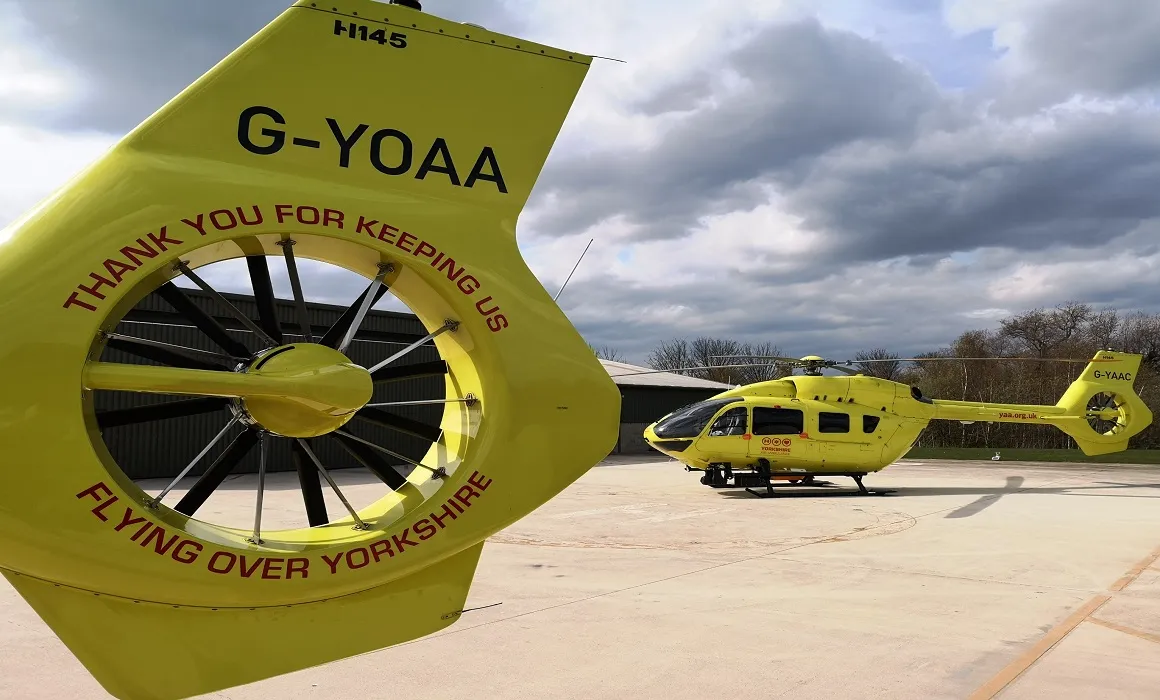 Thank you message on the YAA helicopters