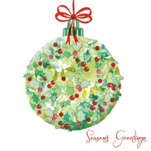 Ivy Bauble Christmas Card