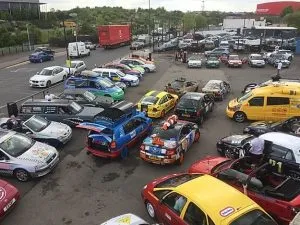 Image of cars taking part in the Benidorm Bangers Rally