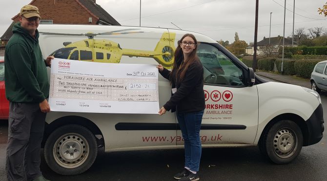 Charity Fishing club with a cheque for YAA