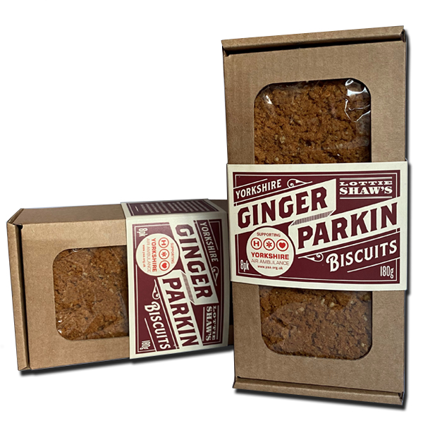 Image of 2 boxes of Lottie Shaws YAA Ginger Parkin Biscuits