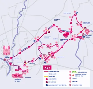Yorkshire Marathon Route Map