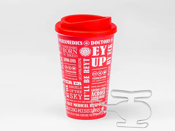 Image of YAA Thermal Mug and helicopter cookie cutter