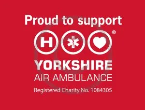 Copyright - Proud to support YAA Logo white on red
