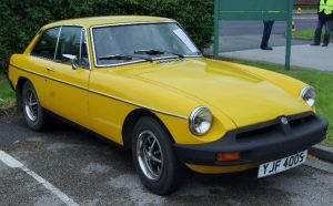 Photo of classic yellow MG car