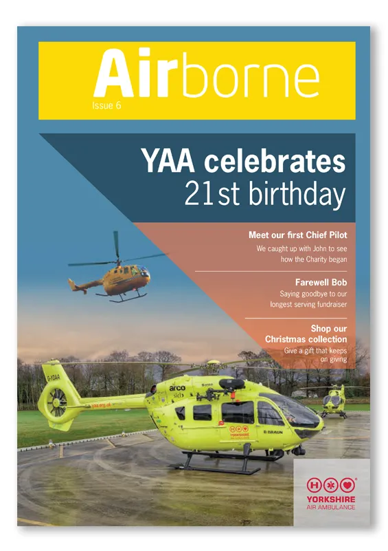 Front cover of Yorkshire Air Ambulance newsletter Airborne, Issue 6