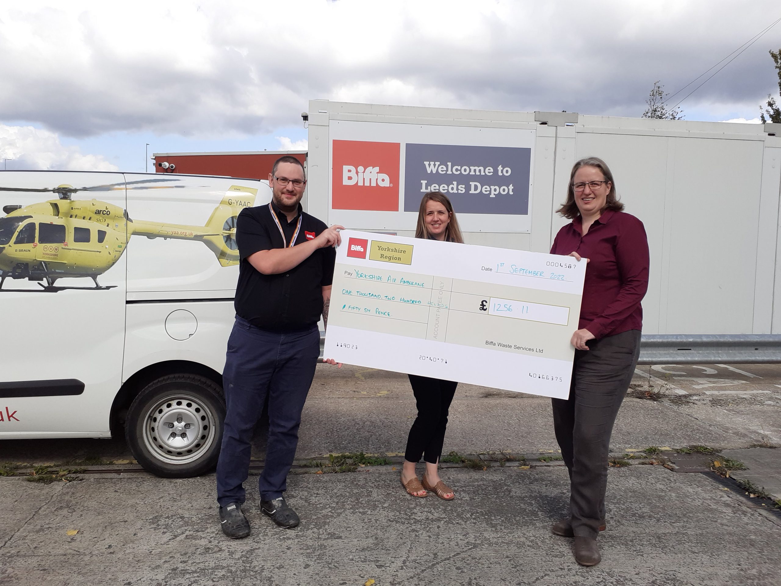 Biffa's Health and Safety charity scheme £1.2k YAA donation Yorkshire Air Ambulance