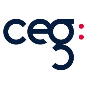 the letters 'ceg' in dark blue on a white background, with a ';' in red after them.