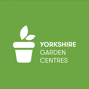 White Yorkshire Garden Centres logo on a green background