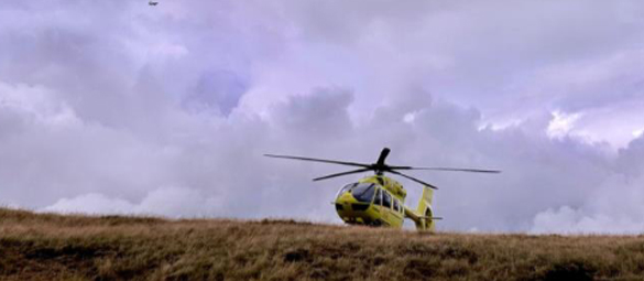 Yorkshire Air Ambulance in a field
