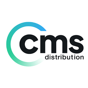 Logo with the letters 'cms' and the word 'distribution'