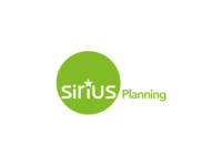 Lime green company logo with the words sirius planning