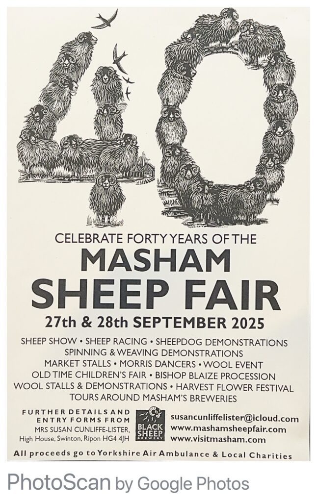 A poster advertising an event called 'Masham Sheep Fair'