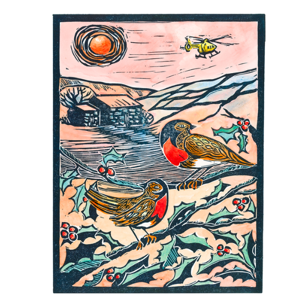 Three Little Birds Christmas Card