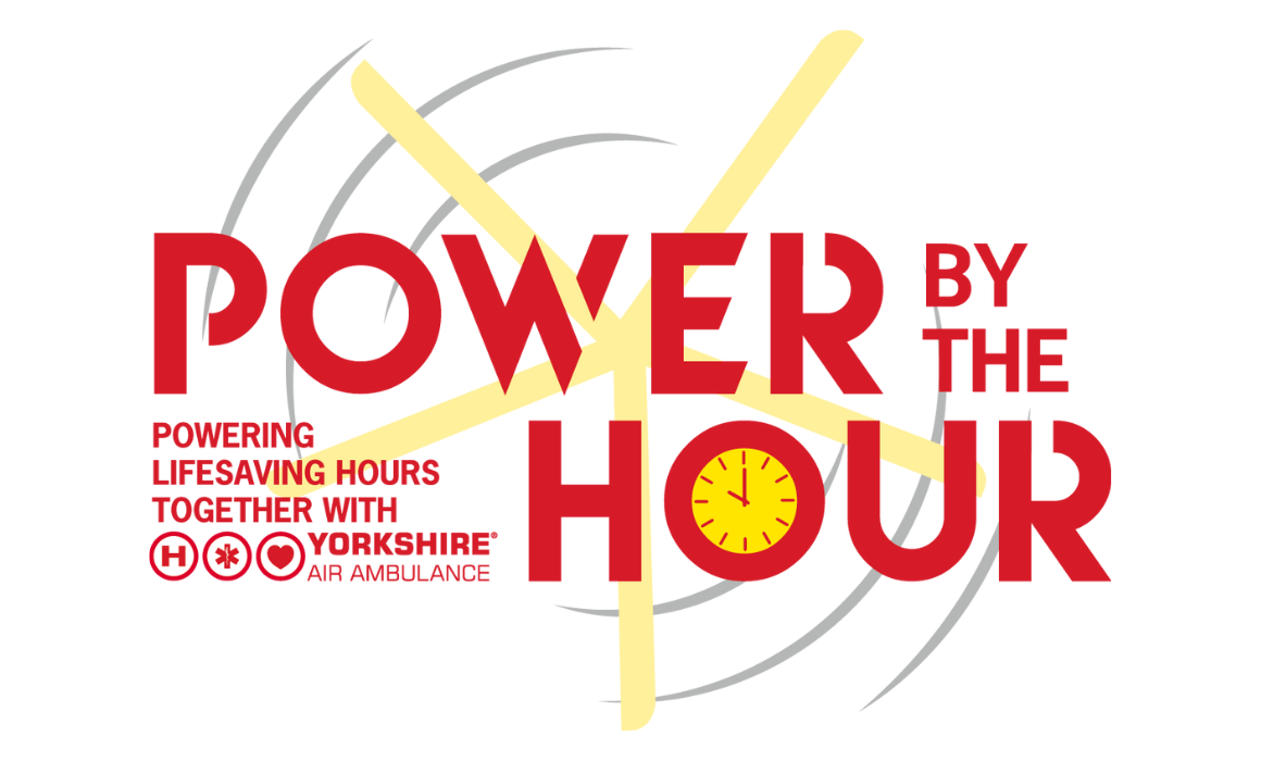 Red and Yellow graphic with the words 'POWER BY THE HOUR'