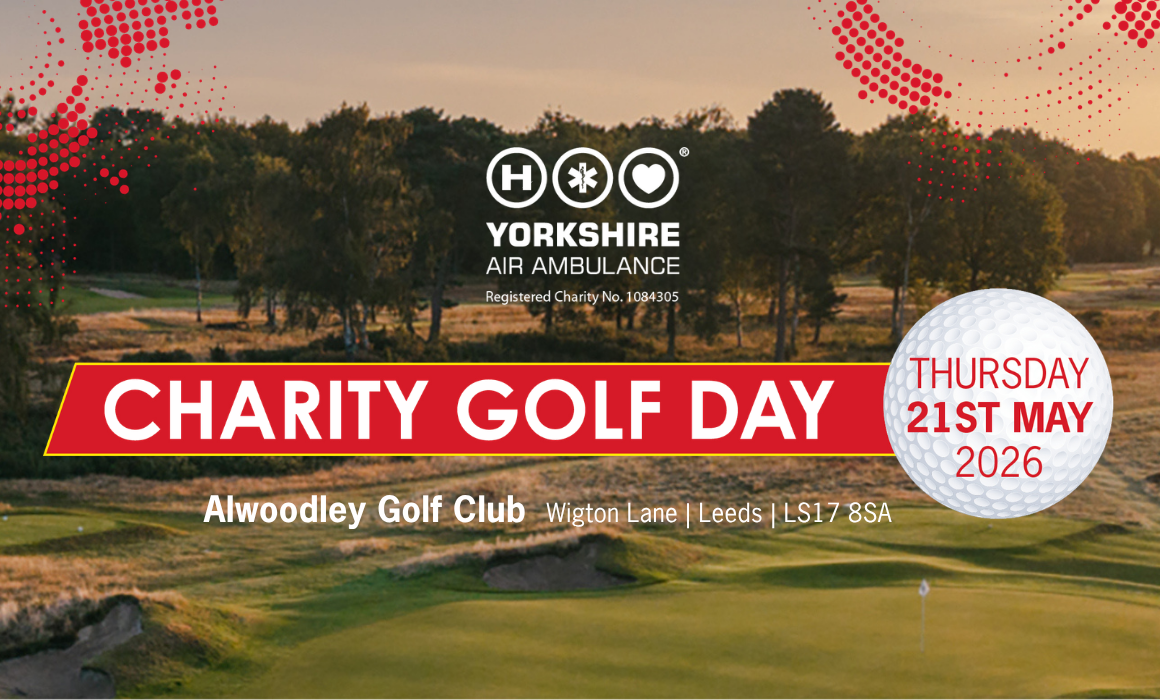 A graphic advertising a charity golf day