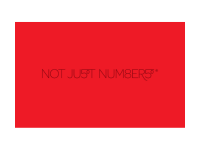 A red rectangle logo with the words 'NOT JUST NUMBERS' in dark red inside the box