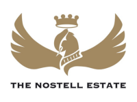 Logo with a gold bird emblem and the words 'THE NOSTELL ESTATE'