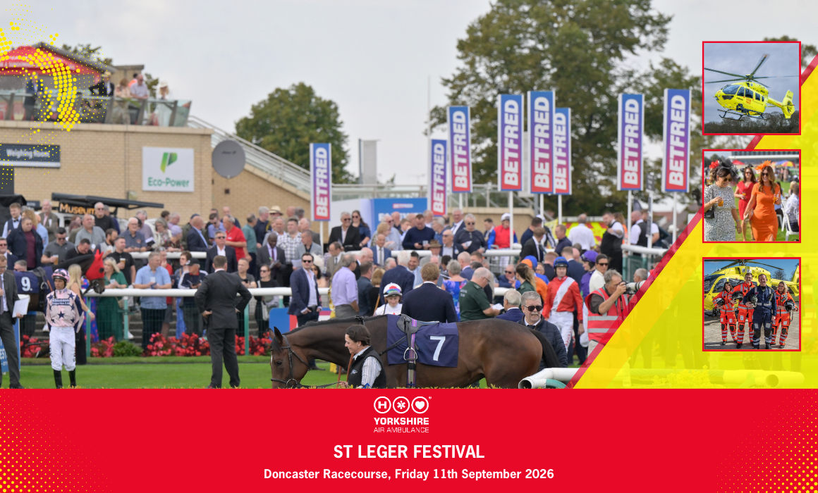 A graphic advertising a charity horse racing event