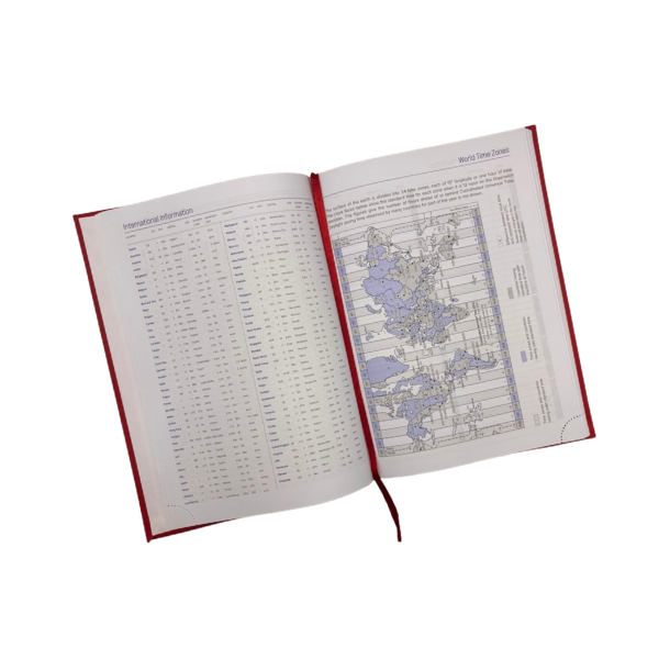 The inside pages of a diary