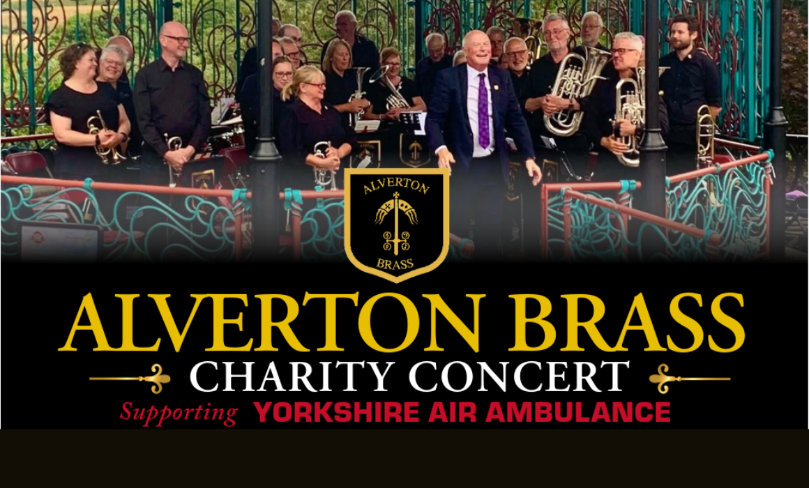 An image advertising a charity brass band concert